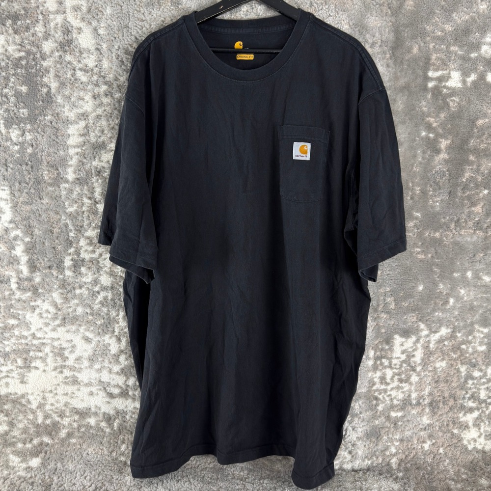 Carhartt Sz 3XL Tall Original Fit Pocket K87 Work T-Shirt Black Short Sleeve Men